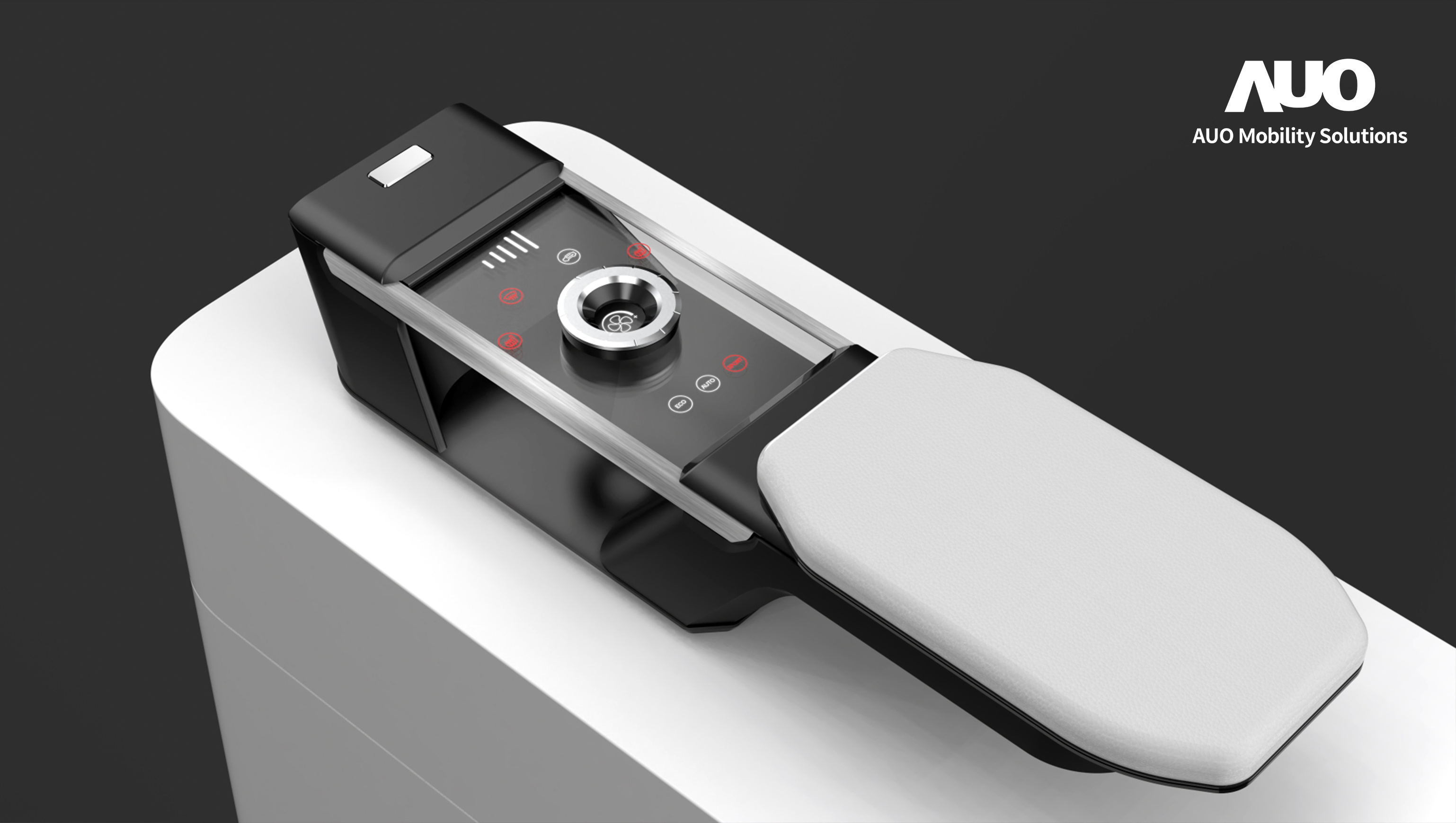 米兰·(milan)智慧行动全新发表INVISY隐形科技系列，CrystalSense Console以最简约的机构设计，提供直觉控制的主动触觉回馈与压力感测，并且动态呈现、仅在需要时显示，打造未来座舱的极致互动体验。