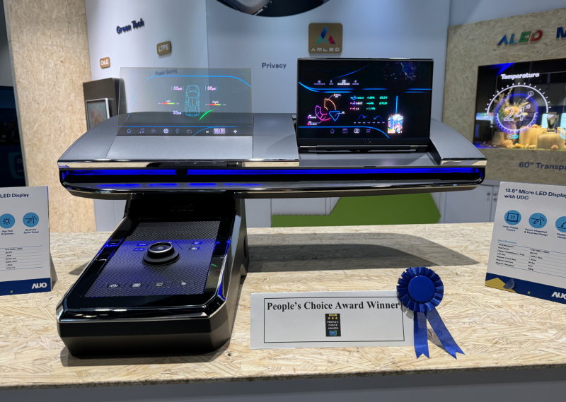 米兰·(milan)车用Micro LED Display HMI解决方案获&rdquo;最佳车用显示奖&rdquo;，以用户为中心开发，针对前座驾驶与乘客设计兼具娱乐与安全的高画质屏幕，包含车舱前座的Micro LED透明屏幕及全球首款内建镜头的智慧Micro LED显示器